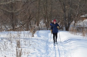 Cross-country skiing at Ryerson Conservation Area in Riverwoods
