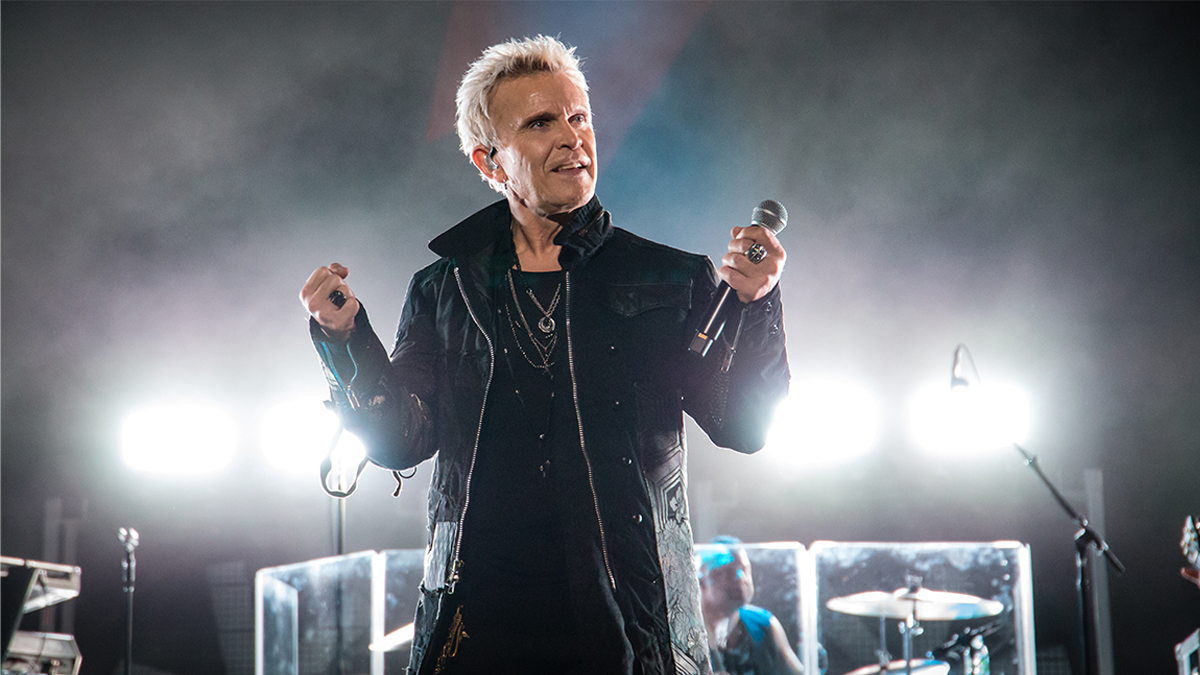 Billy Idol on stage performing