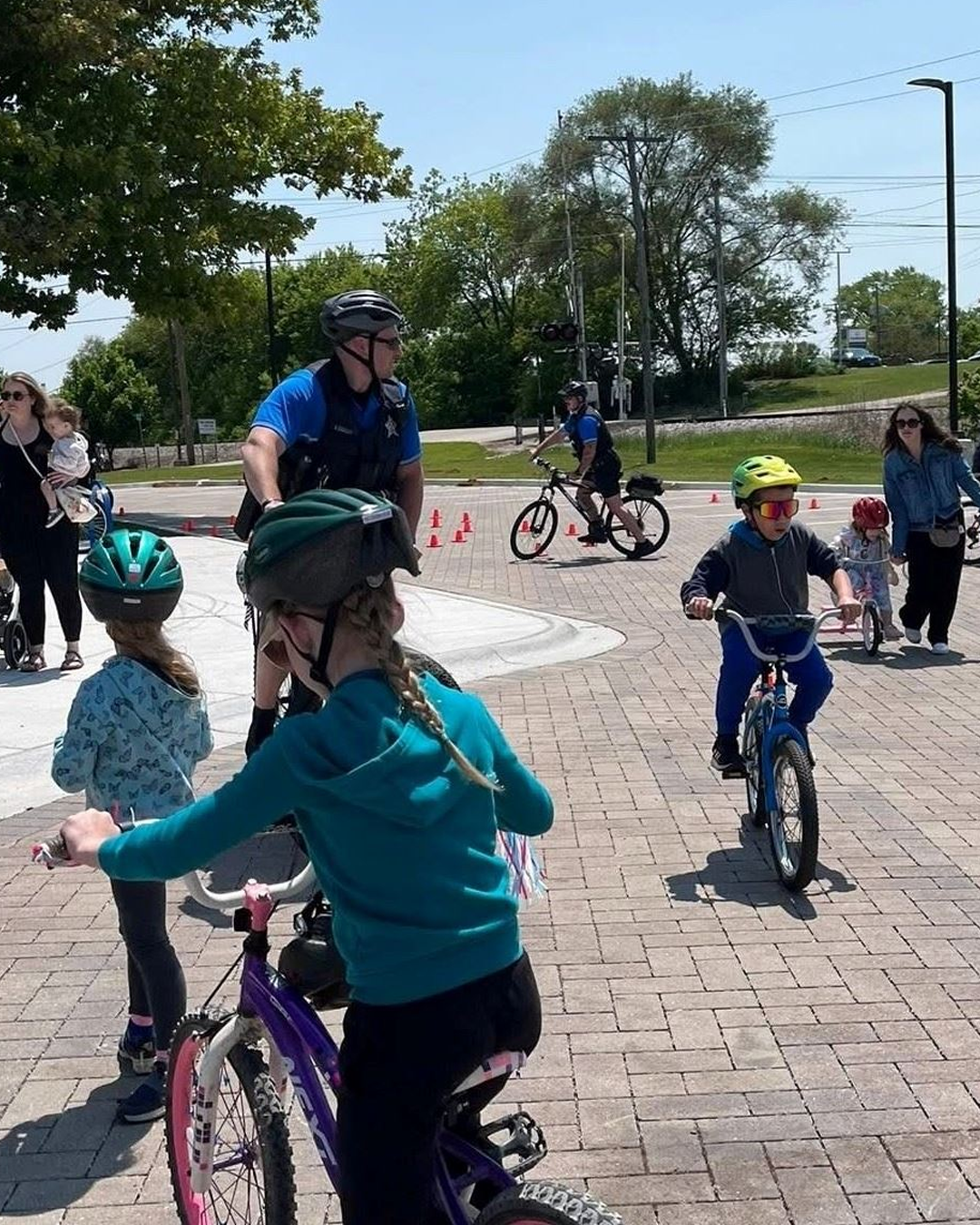 Kids in Fox Lake bike rodeo at Lakefront Park