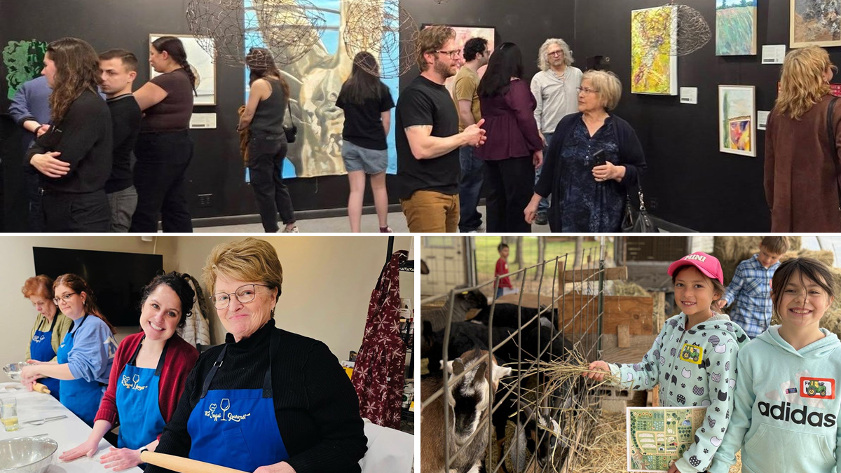 ArtWauk in City of Waukegan, Cooking Class at The Joyful Gourmet and Kids feeding animals at Liberty Prarie