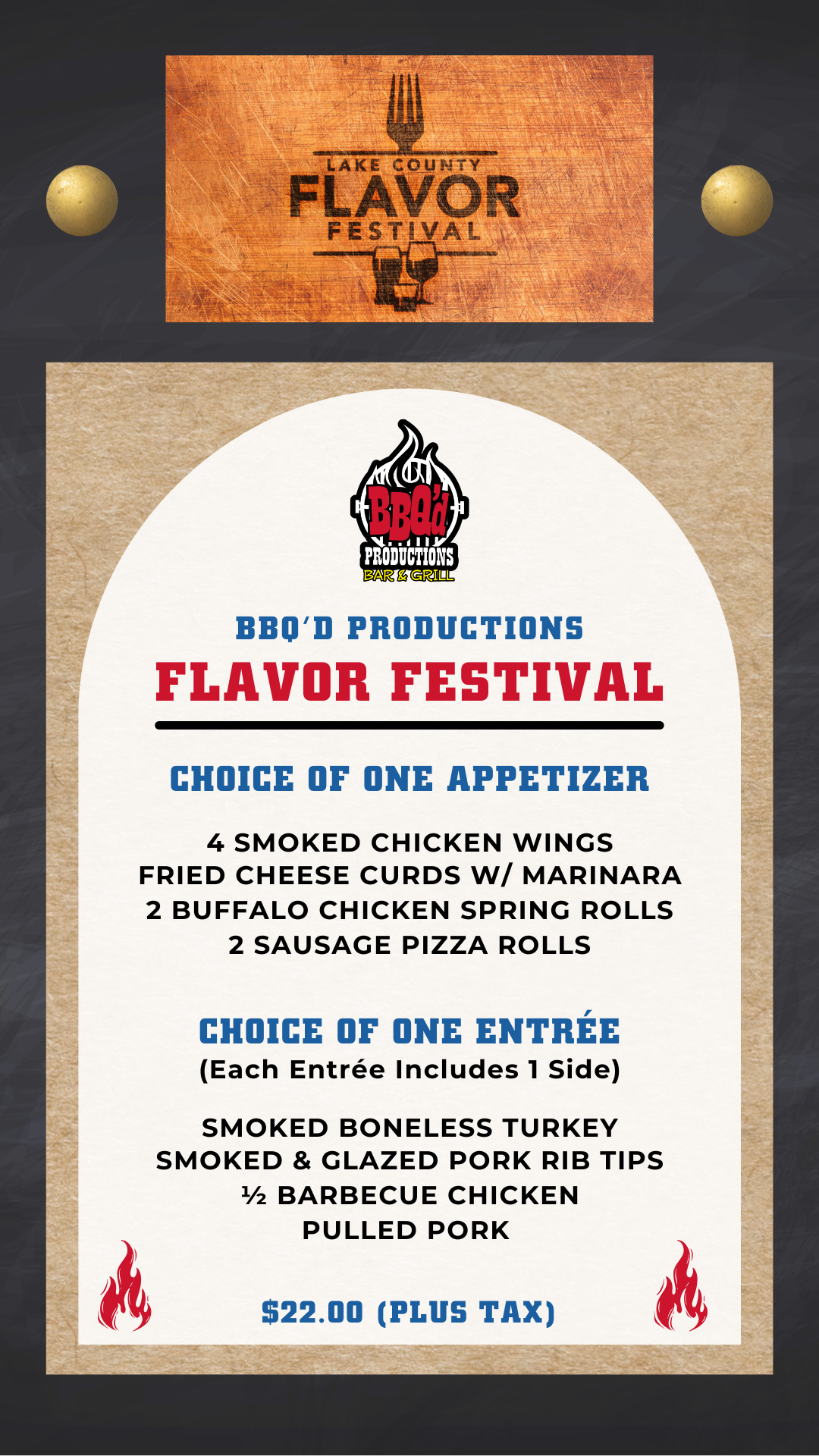 BBQ'd Productions Lake Zurich Menu