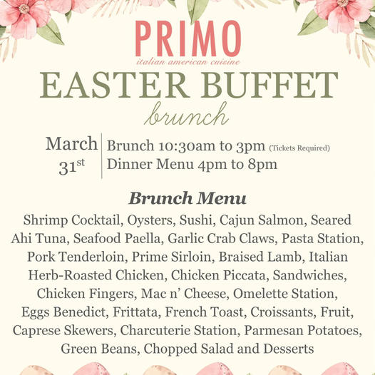 Easter Brunch at Primo