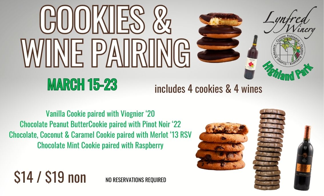 Cookie Pairing at Lynfred Winery Highland Park