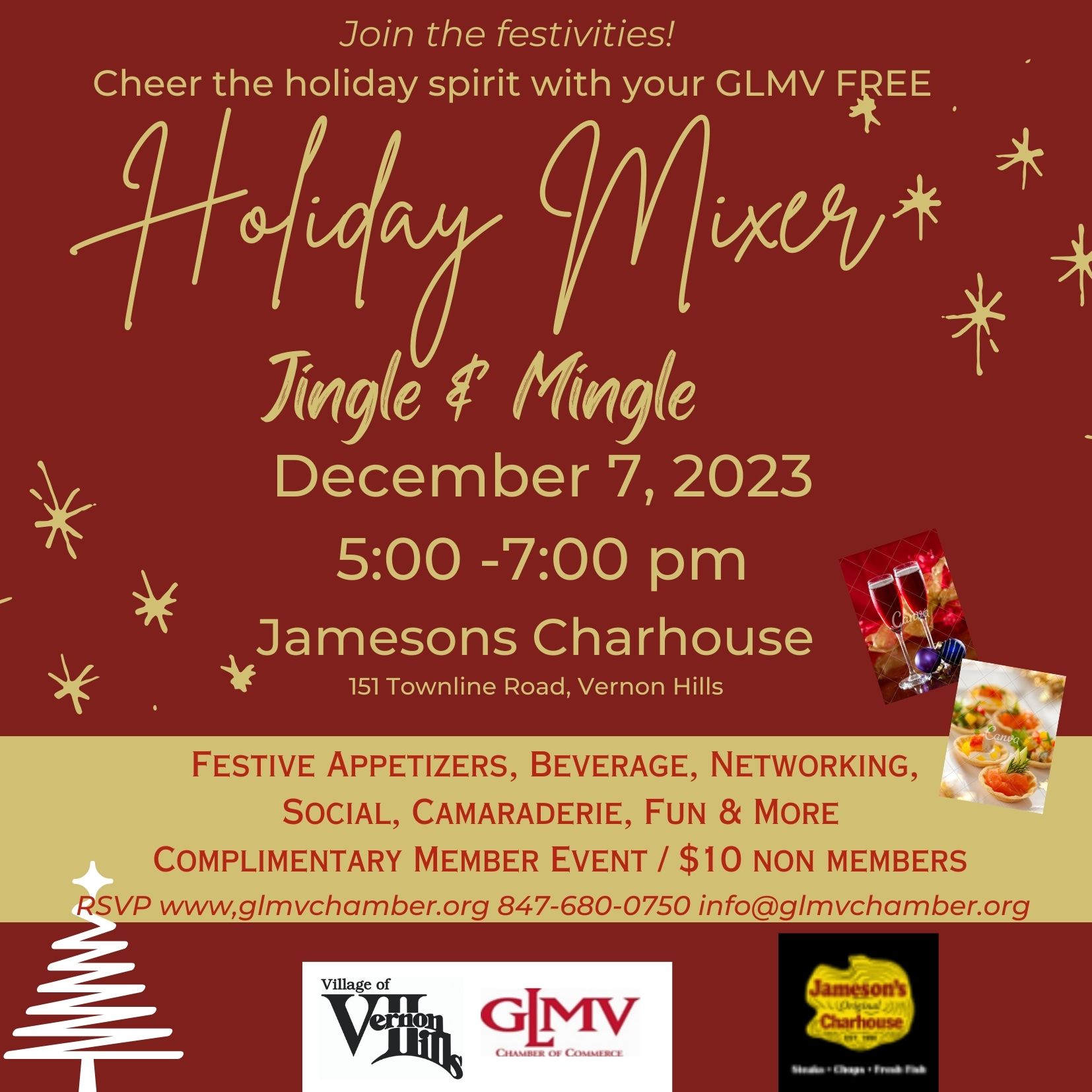 GLMV Chamber Annual Holiday Mixer Jingle and Mingle at Jameson's Charhouse 