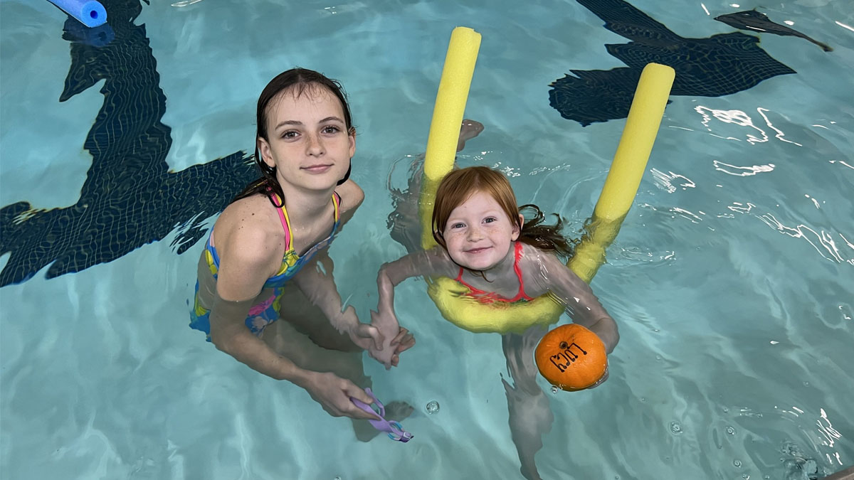 Pumpkin Pool Splash at Park Fitness in Highland Park