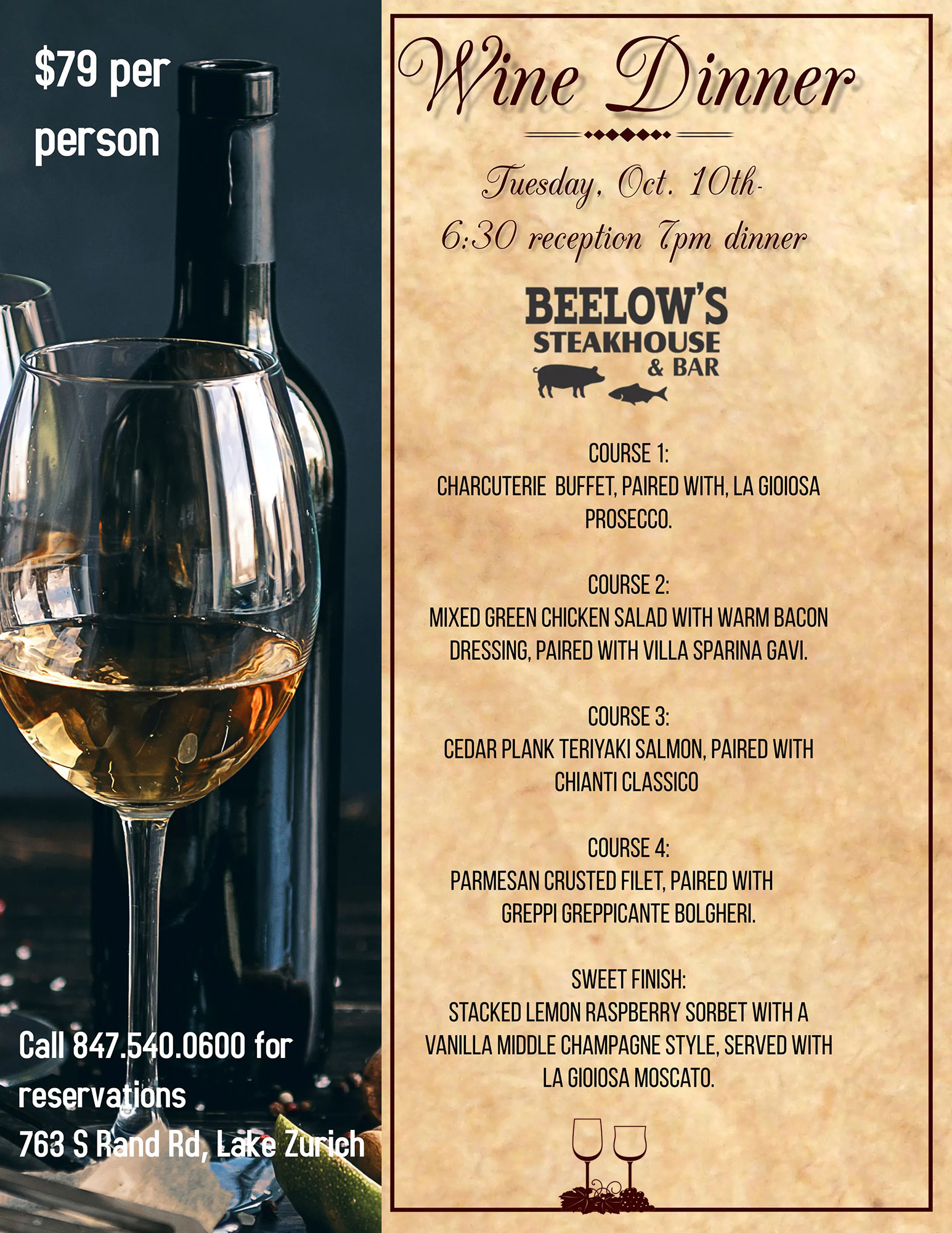 Beelow's Wine Dinner