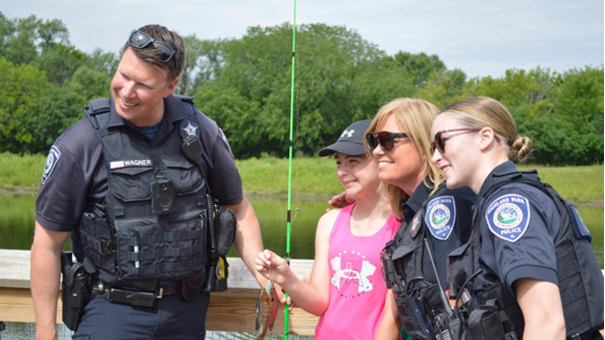 Cops and Bobbers Fishing Event in Highland Park 