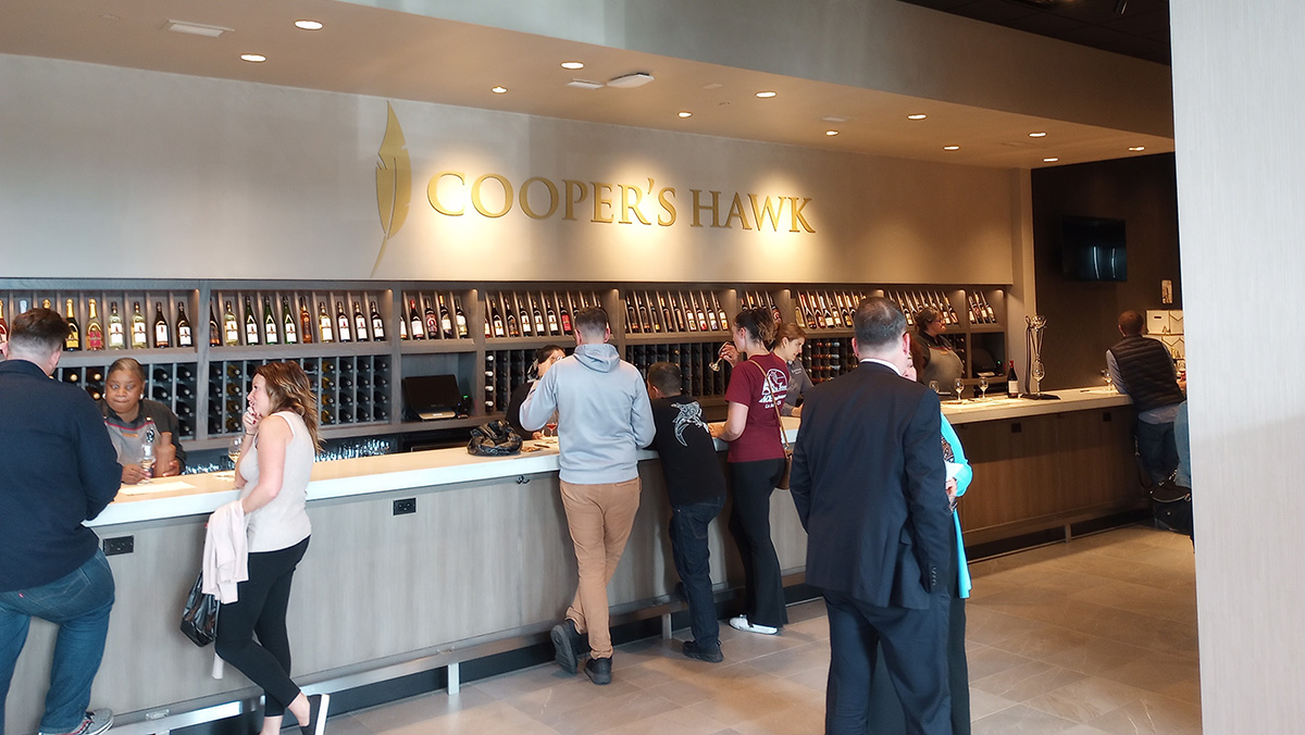 Wine tasting bar at Cooper's Hawk and Winery