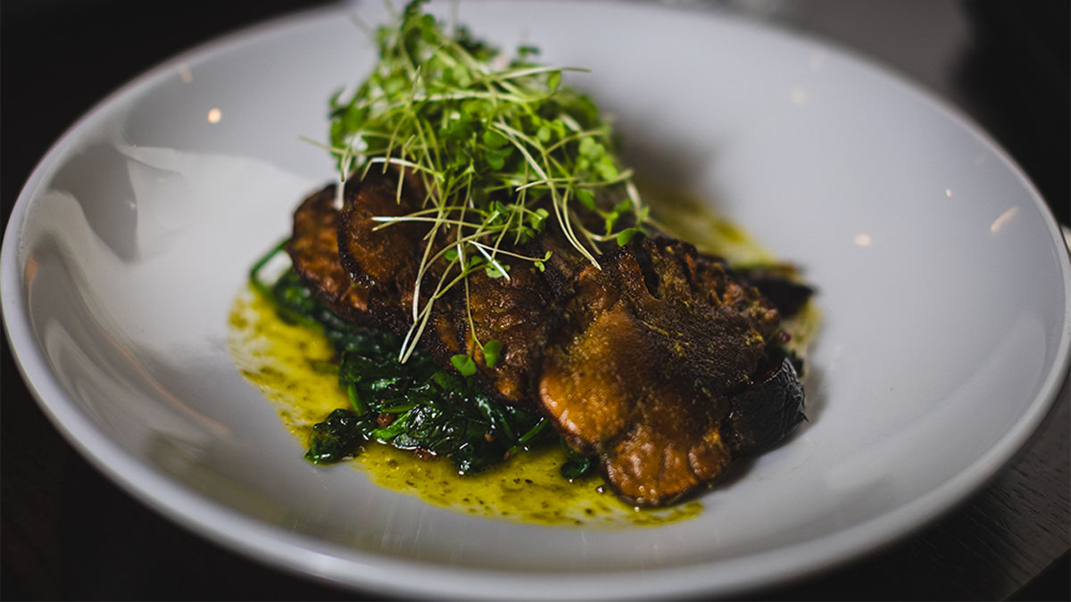 Plated meal at North Shore Steaks & Seafood